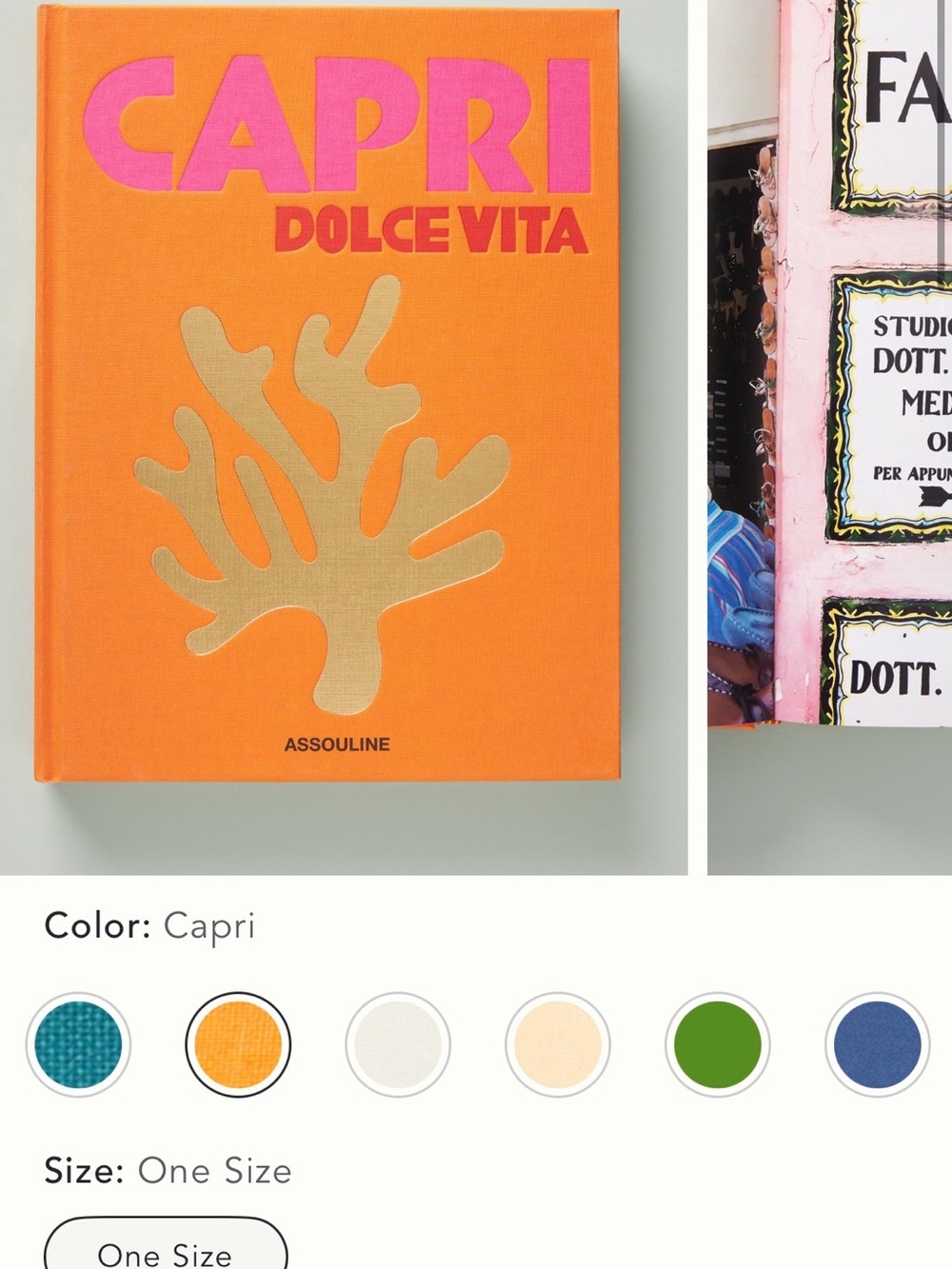 Assouline Orange Book with Pink Title and Gold Coral Motif